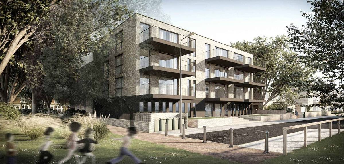 CGI of the proposed extension seen from Surrey Square Park