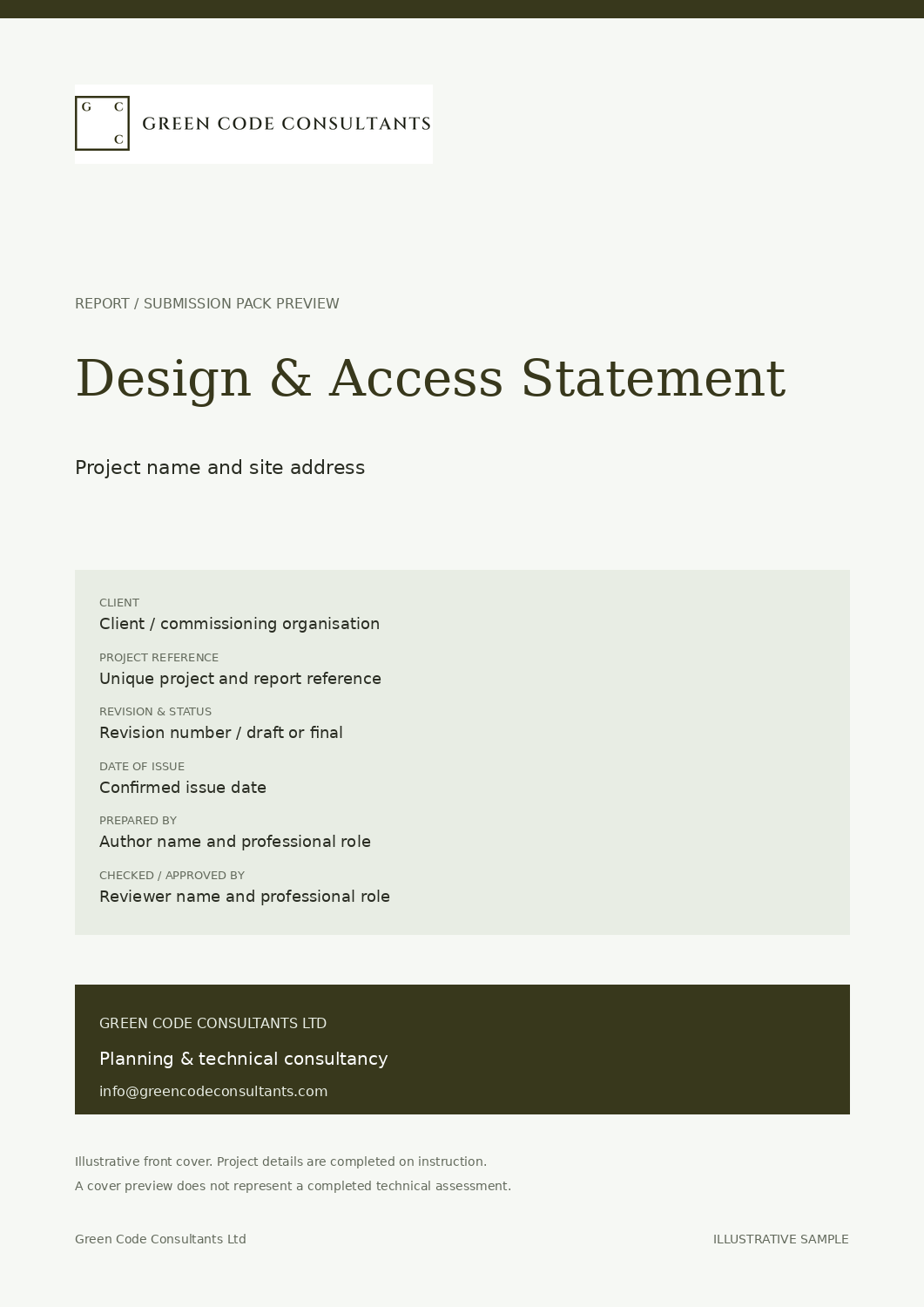 Design & Access Statement illustrative front cover
