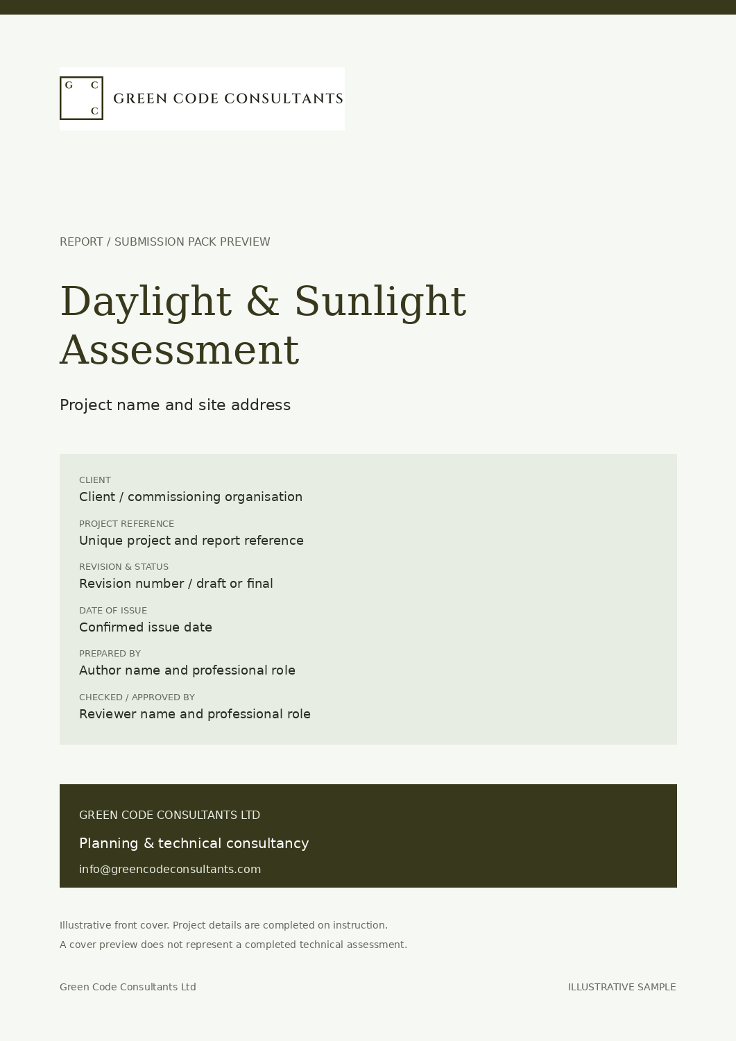 Daylight & Sunlight Assessment illustrative front cover